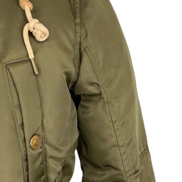 Levi Strauss Women’s Green Poly Duck Down Filled Faux Fur Hooded Parka Jacket - Picture 16 of 16